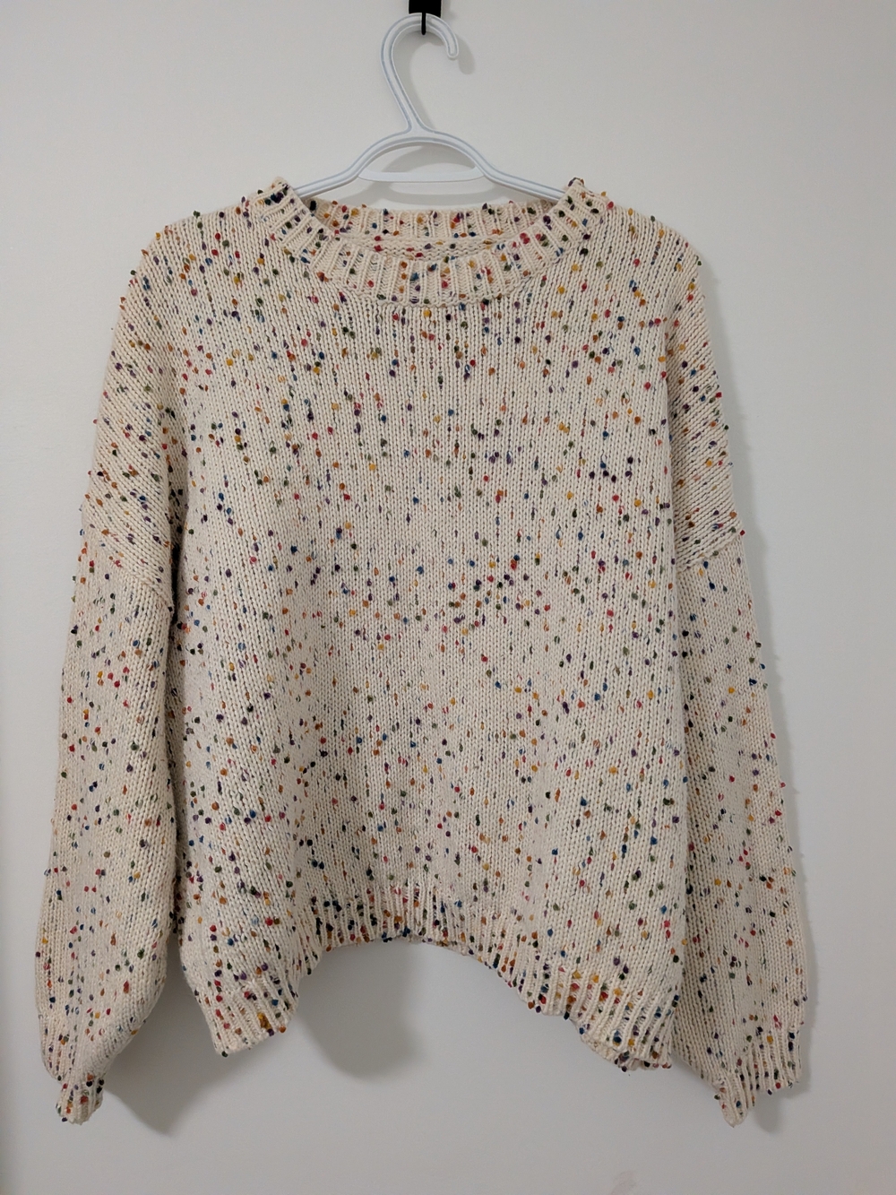 Women's Speckled Crewneck Sweater in Cream